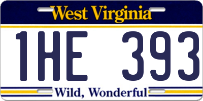 WV license plate 1HE393