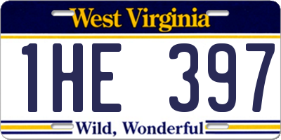 WV license plate 1HE397
