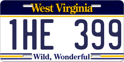 WV license plate 1HE399