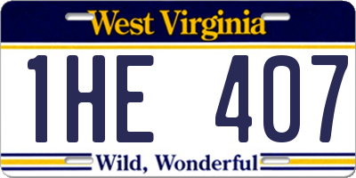 WV license plate 1HE407