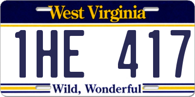WV license plate 1HE417