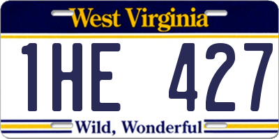 WV license plate 1HE427