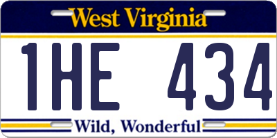 WV license plate 1HE434