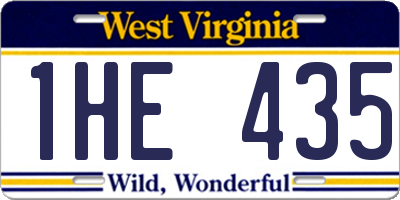 WV license plate 1HE435