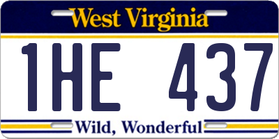 WV license plate 1HE437