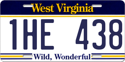 WV license plate 1HE438