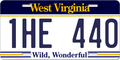 WV license plate 1HE440