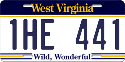 WV license plate 1HE441