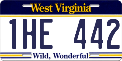 WV license plate 1HE442