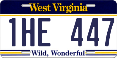 WV license plate 1HE447