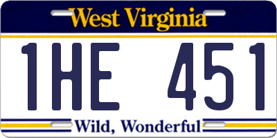 WV license plate 1HE451