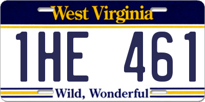 WV license plate 1HE461
