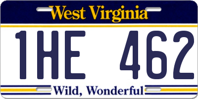 WV license plate 1HE462