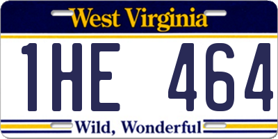 WV license plate 1HE464