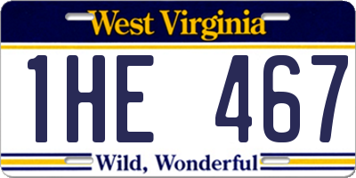 WV license plate 1HE467