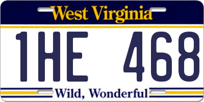 WV license plate 1HE468