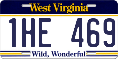 WV license plate 1HE469