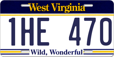 WV license plate 1HE470