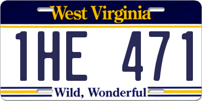 WV license plate 1HE471