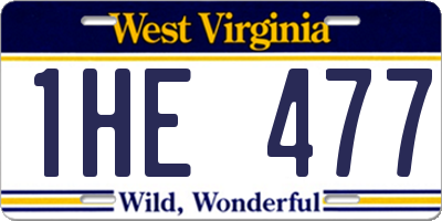 WV license plate 1HE477