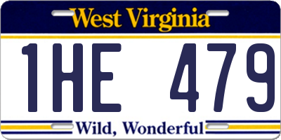 WV license plate 1HE479