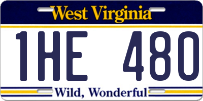 WV license plate 1HE480