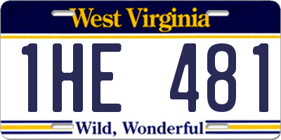 WV license plate 1HE481