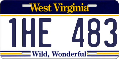 WV license plate 1HE483
