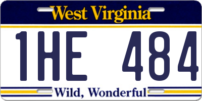 WV license plate 1HE484