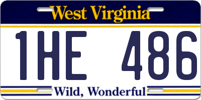 WV license plate 1HE486