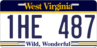 WV license plate 1HE487