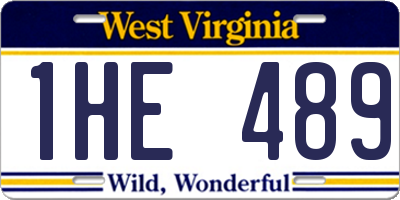 WV license plate 1HE489