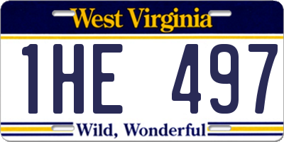 WV license plate 1HE497