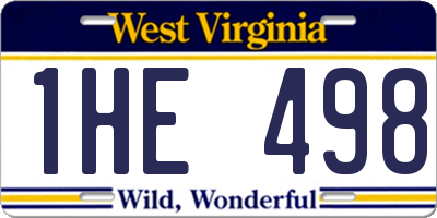 WV license plate 1HE498