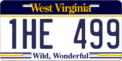WV license plate 1HE499