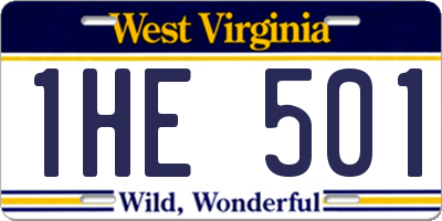 WV license plate 1HE501
