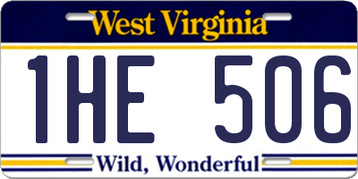 WV license plate 1HE506