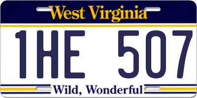 WV license plate 1HE507