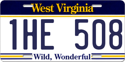 WV license plate 1HE508
