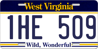 WV license plate 1HE509