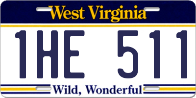 WV license plate 1HE511