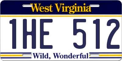 WV license plate 1HE512