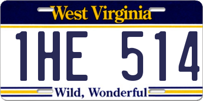 WV license plate 1HE514