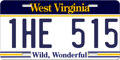 WV license plate 1HE515
