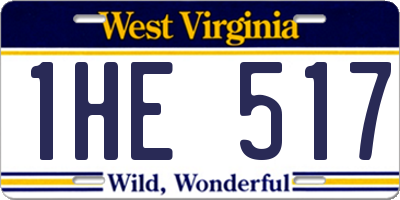 WV license plate 1HE517