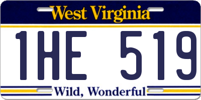 WV license plate 1HE519