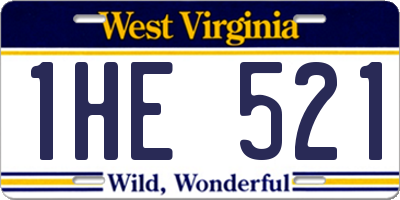WV license plate 1HE521