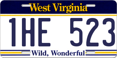 WV license plate 1HE523