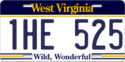 WV license plate 1HE525