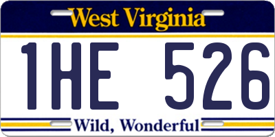 WV license plate 1HE526